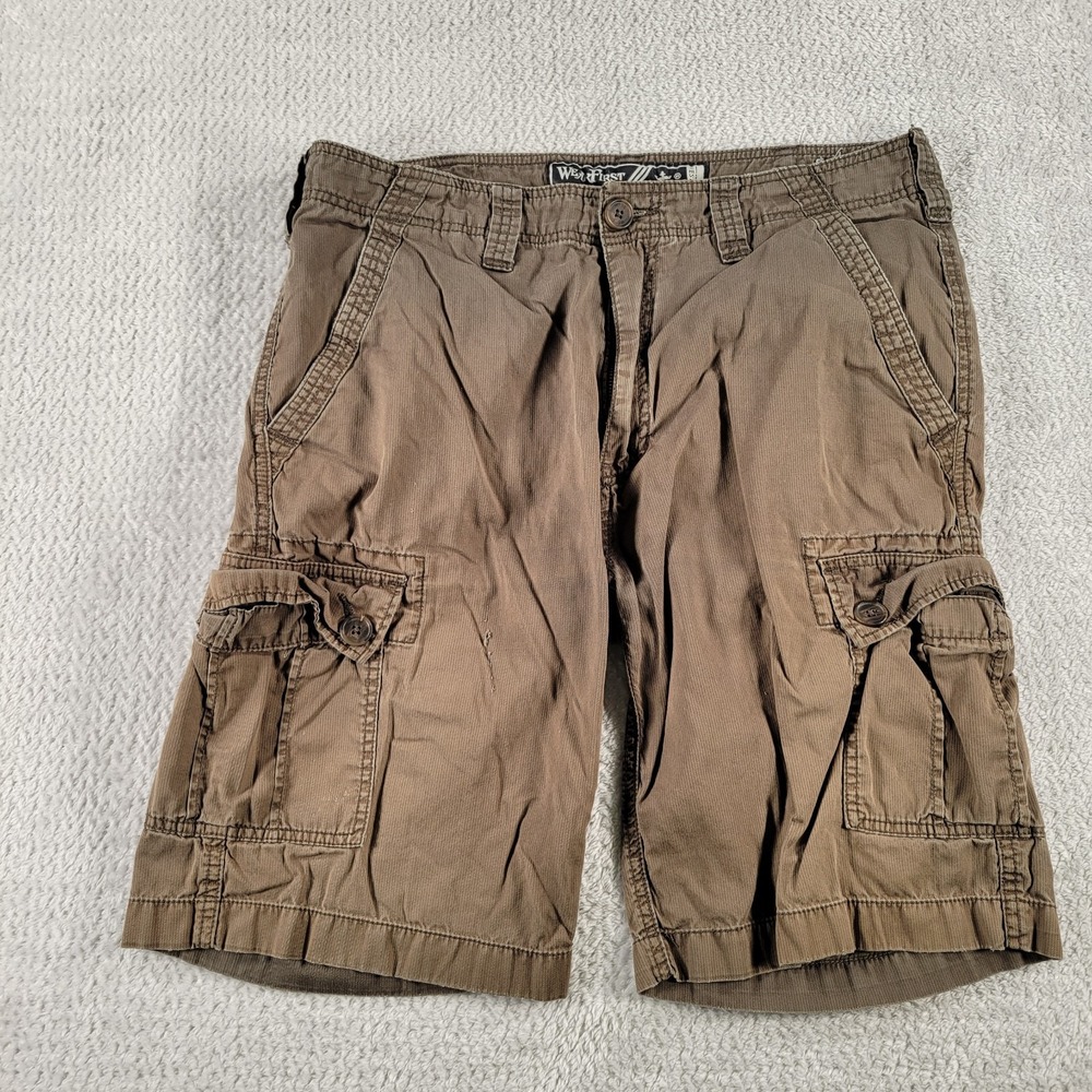 Wear First brown distressed cargo shorts size 34